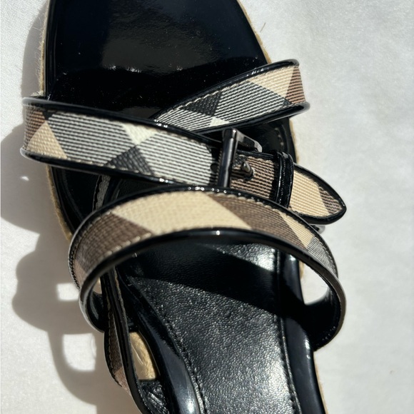 Burberry Nova Check Strappy Espadrille Wedge Slip On Sandals - Picture 4 of 14